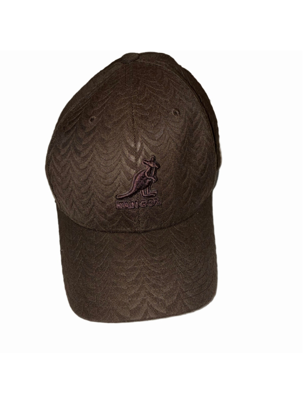 Kangol Brown Herringbone Flexfit Baseball Cap Hat Size Large